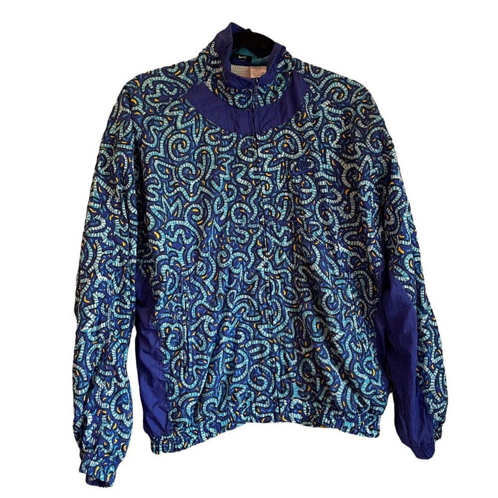 Vintage Nike Zip Up Graphic Print Windbreaker, Sz M